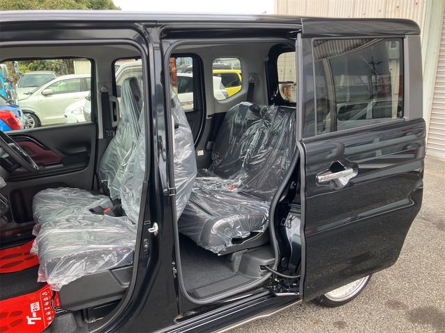 スペーシアカスタム ハイブリッドＸＳターボ　届出済未使用車・禁煙車・ブラック・　社外１６インチアルミホイール／タイヤ　ローダウン　フロント／サイド／リア　フラップスポイラー　両側電動スライドドア　クリアランスソナー　オートクルーズコントロール　オートライト　ＬＥＤヘッドランプ（65枚目）