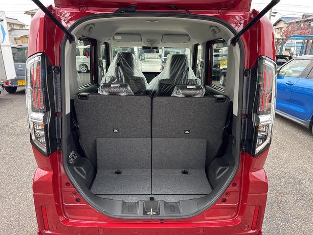 スペーシアカスタム ハイブリッドＧＳ　届出済未使用車・禁煙車・　フェニックスレッドパール　社外１６インチアルミホイール／タイヤ　ローダウン　フロント／サイド／リア　フラップスポイラー　片側電動スライドドア　クリアランスソナー　オートクルーズコントロール（23枚目）