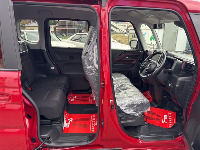 スペーシアカスタム ハイブリッドＧＳ　届出済未使用車・禁煙車・　フェニックスレッドパール　社外１６インチアルミホイール／タイヤ　ローダウン　フロント／サイド／リア　フラップスポイラー　片側電動スライドドア　クリアランスソナー　オートクルーズコントロール（57枚目）