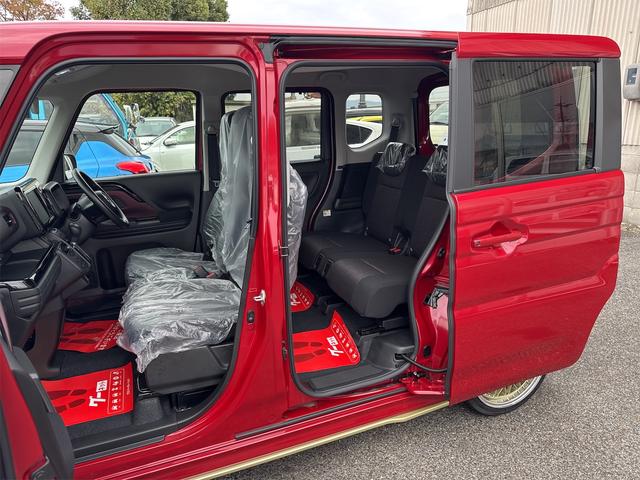 スペーシアカスタム ハイブリッドＧＳ　届出済未使用車・禁煙車・　フェニックスレッドパール　社外１６インチアルミホイール／タイヤ　ローダウン　フロント／サイド／リア　フラップスポイラー　片側電動スライドドア　クリアランスソナー　オートクルーズコントロール（75枚目）