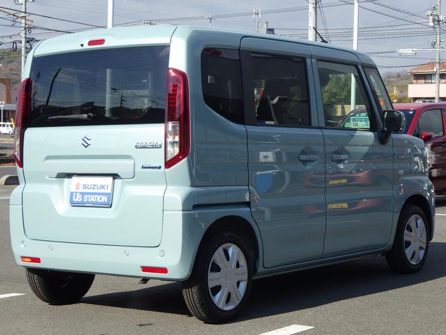 スペーシア ＨＹＢＲＩＤ　Ｇ　９インチナビ　マット　両側手動スライドドア　全方位カメラ　ＬＥＤ　オートライト　ハイビームアシスト　ＤＳＢＳＩＩ　パーキングセンサー（フロント・リヤ）　ステアリングスイッチ　プッシュスタート式エンジン　キーレス　スズキコネクト（24枚目）