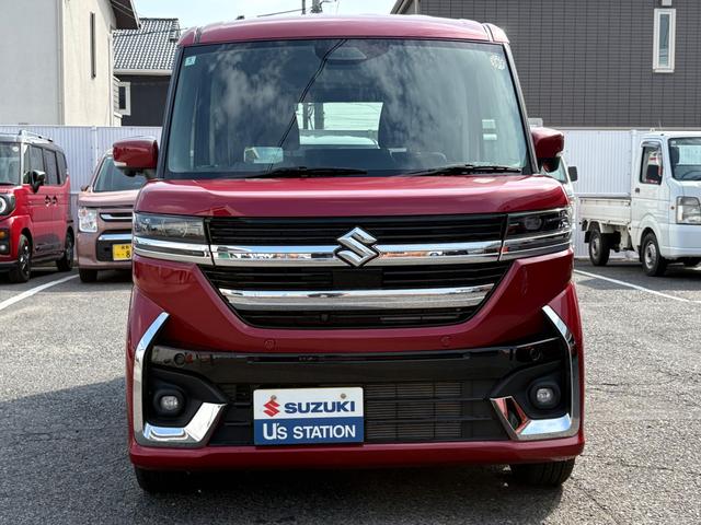スペーシアカスタム カスタム　ＨＹＢＲＩＤ　ＸＳターボ　バックカメラ　オートライト　Ｂｌｕｅｔｏｏｔｈ　スライドドア　純正ナビ　プッシュスタート　シートヒーター　オートエアコン　禁煙車　スズキセーフティーサポート　衝突被害軽減システム　衝突安全ボディ（2枚目）