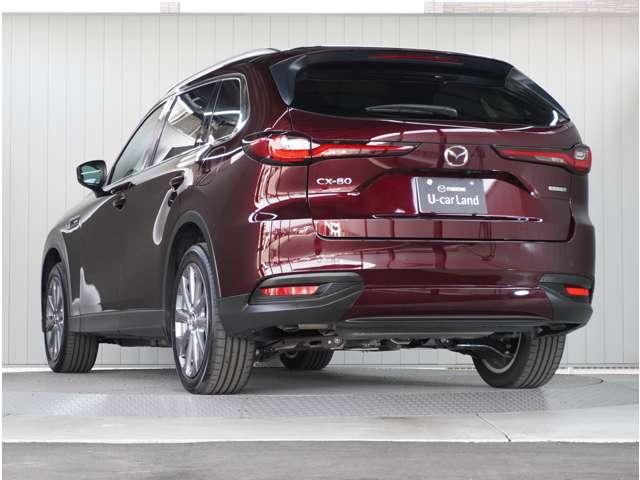 CX-80 3.3 XD Lパッケージ ディーゼルターボ 当社デモカー 黒革シート BOSE アルミホイール パノラマサンルーフ フルセグTV 電動リアゲート レザーシート 禁煙車 全周囲カメラ パワーシート スマートキー アイドリングストップ バックカメラ(13枚目)