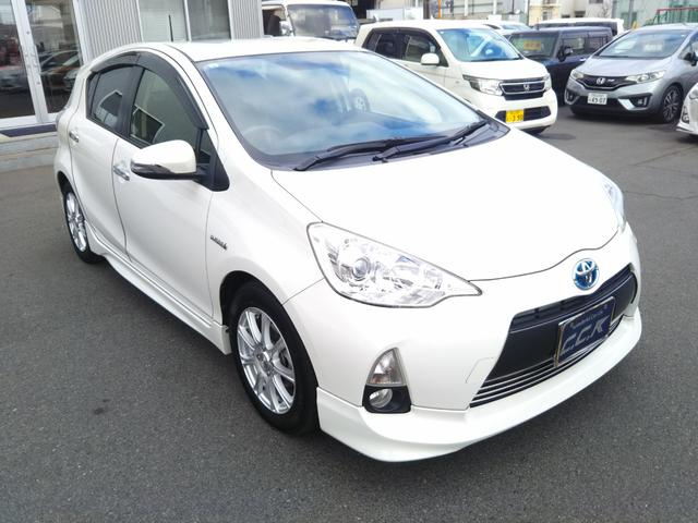 アクア Gブラックソフトレザーセレクション フルエアロ・CDデッキ・ETC・社外アルミ15インチ・ドラレコ・オートライト・スマートキー・プッシュスタート(28枚目)