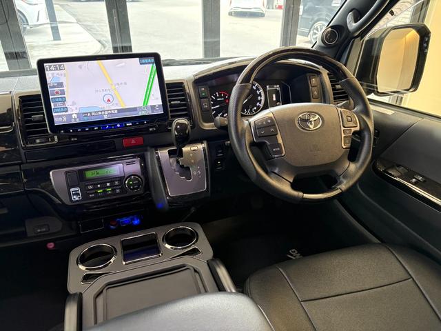 ハイエースバン スーパーGL ダークプライムII 4WD 外品ボンネット マルチロールトランスポーター TRDフロントバンパーガード・マットフラップ・サイド・リアエアロ アルパイン11型ナビ パノラミックビューモニター デジタルインナーミラー レイズ16AW Goo鑑定車(27枚目)