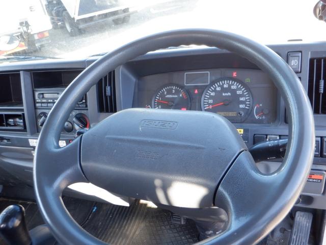 エルフトラック ロングフルフラットロー　全低床　３ｔ積　６ＭＴ　３ペダル　ユニック製　ＵＲＵ２６４　４段クレーン　ラジコン　フックイン　荷台内寸３６０ｃｍ１７９ｃｍ３７ｃｍ　荷台地上高１００ｃｍ　坂道発進補助装置　左電動格納ミラー（57枚目）