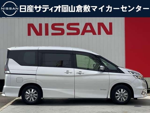 セレナ ｅ－パワー　ハイウェイスターＶ　全国１年間走行無制限保証　シートヒーター　１０インチメモリーナビ　アラウンドビューモニター　クルコン　両側電動スライドドア　エマージェンシーブレーキ　踏み間違い防止機能　当社下取車　ワンオーナー（3枚目）