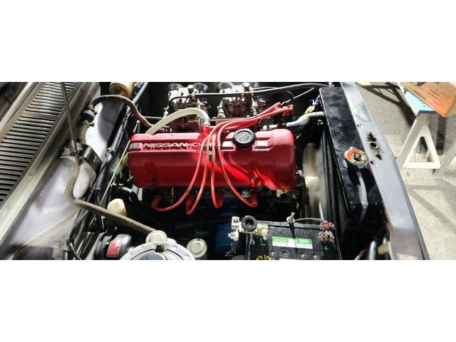 　７１ＢショートＦ５１３０Ｚ用ベンチローターキャリパーＬ１８改２Ｌソレックス４４πタコ足マフラーディスビ、フルトラセッティングトミタクフロアビニールカーペットダットサンロゴ入り(36枚目)