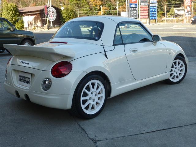 コペン アクティブトップ 5MT 赤レザーシート MOMOステ シートヒーター キーレスキー 2DINディスプレーオーディオ BT対応 ETC 社外アルミ 社外フロントバンパー 社外トランクスポイラー 電動オープントップ(6枚目)