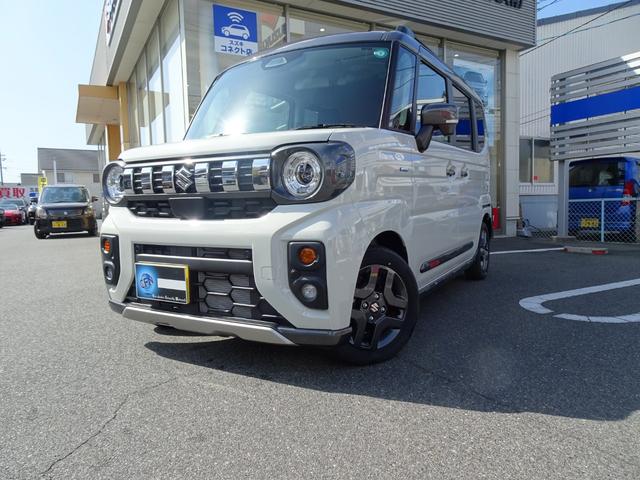 スペーシアギア ハイブリッドＸＺ　ターボ　届出済未使用車　２トンルーフ　ＫＷ８インチフルセグナビ　Ｂｌｕｅｔｏｏｔｈ　ＤＶＤ　バックカメラ　両側電動スライドドア　電動パーキング　シートヒーター　アダプティブクルーズ　ハイビームアシスト（2枚目）