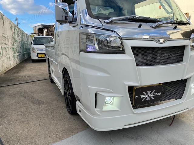 ハイゼットトラック ジャンボ ワンオーナー ユーザー買取車 翔プロデュースエアロ 荷台トノカバー リアルーフウイング キーレス LEDライト フロントフォグ パワステ パワーウィンドウ フロアオートマ マット バイザー 禁煙車(9枚目)