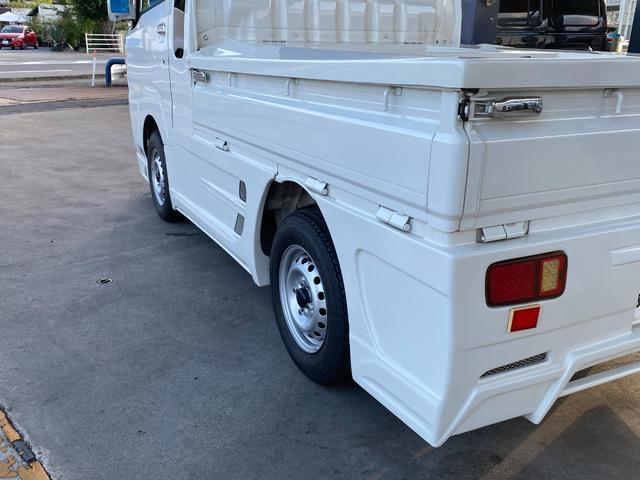 ハイゼットトラック ジャンボ ワンオーナー ユーザー買取車 翔プロデュースエアロ 荷台トノカバー リアルーフウイング キーレス LEDライト フロントフォグ パワステ パワーウィンドウ フロアオートマ マット バイザー 禁煙車(22枚目)