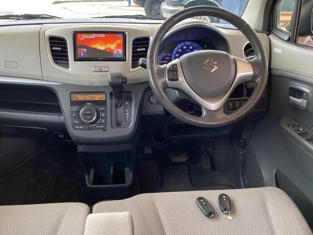 ワゴンＲ ＦＺ　ワンオーナーユーザー買取車　プッシュスタート　スマートキー２個　ナビ　テレビ　ＤＶＤビデオ　ステアリングスイッチ　シートヒーター　ディスチャージオートライト　オートエアコン　アイドリングストップ（3枚目）