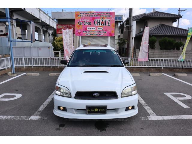 レガシィツーリングワゴン ＧＴ－Ｂ　Ｅ－ｔｕｎｅＩＩ　５ＭＴツインターボ　４ＷＤ　Ｗサンルーフ　外品フルエアロ　アイライン　ルーフレール　ＯＺＲＡＣＩＮＧ１７ＡＷ　スタッドレス　外品ショック　外マフラー　パワーシート　ナビＤＶＤ　令和４年タイベル交換済（2枚目）