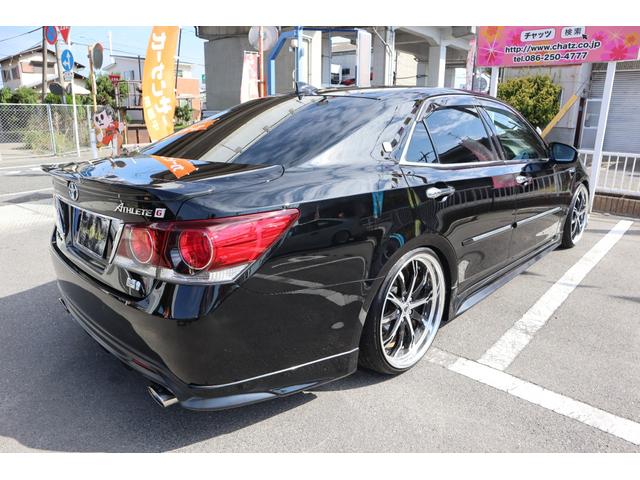 クラウンハイブリッド アスリートＧ　外品フルエアロ　Ｆスポイラー　ＷＯＲＫ２０インチＡＷ　車高調　ＴＯＭ’ｓマフラー　サンルーフ　黒革シート　パワーシート　シートヒーター＋エアコン　ナビ　フルセグ　Ｂカメラ　ＰＣＳ　ＢＳＭ　クリアソナー（7枚目）