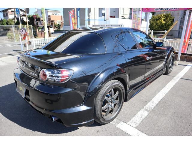 RX-8 タイプS スポーツプレステージリミテッド 6MT 外品フルエアロ フェンダー アイライン 外品18インチAW 車高調 外品マフラー 白革シート パワーシート TEIN減衰調整コントローラー ボンネットダンパー HDDナビ ETC CD・DVD(7枚目)