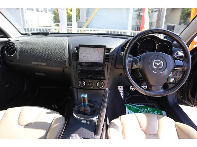 RX-8 タイプS スポーツプレステージリミテッド 6MT 外品フルエアロ フェンダー アイライン 外品18インチAW 車高調 外品マフラー 白革シート パワーシート TEIN減衰調整コントローラー ボンネットダンパー HDDナビ ETC CD・DVD(13枚目)