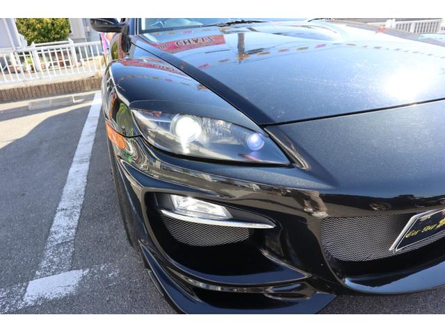 RX-8 タイプS スポーツプレステージリミテッド 6MT 外品フルエアロ フェンダー アイライン 外品18インチAW 車高調 外品マフラー 白革シート パワーシート TEIN減衰調整コントローラー ボンネットダンパー HDDナビ ETC CD・DVD(22枚目)