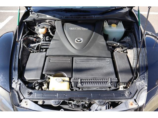 RX-8 タイプS スポーツプレステージリミテッド 6MT 外品フルエアロ フェンダー アイライン 外品18インチAW 車高調 外品マフラー 白革シート パワーシート TEIN減衰調整コントローラー ボンネットダンパー HDDナビ ETC CD・DVD(25枚目)