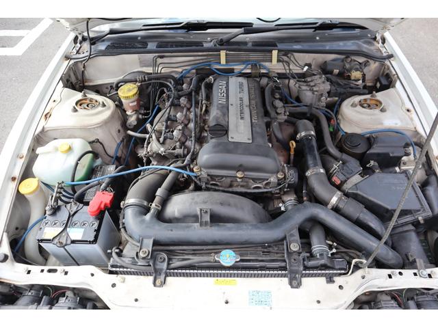 180SX タイプX シルエイティ仕様(Fバンパーフェンダー・ボンネット・ヘッドライト) 5MT ターボ S・Rエアロ Rウイング SSRアルミ 車高調 HKSマフラー MOMOステ BRIDEセミバケ Bluetooth(24枚目)