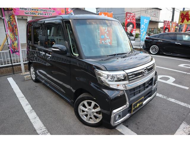 タント カスタムＲＳ　トップエディションＳＡＩＩ　ターボ　フル装備　メモリーナビ　フルセグ　ＤＶＤ再生　Ｂｌｕｅｔｏｏｔｈ　Ｂカメラ　革調シート　スタッドレス　ＥＴＣ　衝突軽減ブレーキ　アイドリングストップ　両側ＰＳＤ　レーンキーピング　スマートキー（3枚目）