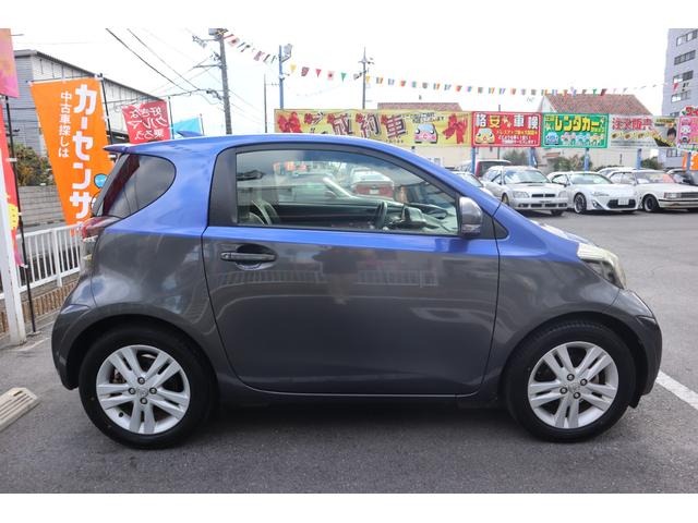 iQ 130G レザーパッケージ・グランブルー KENWOODナビ DVD Bluetooth フルセグTV ハーフレザーシート ドラレコ フォグライト 純正マフラー ESC AUTOエアコン 純16インチAW オートライト キーレス Tチェーン式(4枚目)