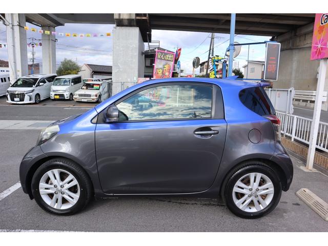 iQ 130G レザーパッケージ・グランブルー KENWOODナビ DVD Bluetooth フルセグTV ハーフレザーシート ドラレコ フォグライト 純正マフラー ESC AUTOエアコン 純16インチAW オートライト キーレス Tチェーン式(5枚目)