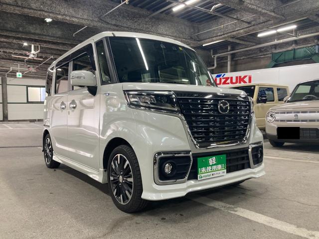 フレアワゴンカスタムスタイル ハイブリッドＸＴ　ターボ車　社外ナビ・フルセグＴＶ　３６０度カメラ　両側電動スライドドア　デュアルセンサーブレーキサポート　パーキングセンサー　アイドリングストップ　オートエアコン　Ｄ席シートヒーター　プッシュスタート（12枚目）