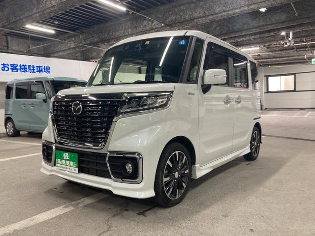 フレアワゴンカスタムスタイル ハイブリッドＸＴ　ターボ車　社外ナビ・フルセグＴＶ　３６０度カメラ　両側電動スライドドア　デュアルセンサーブレーキサポート　パーキングセンサー　アイドリングストップ　オートエアコン　Ｄ席シートヒーター　プッシュスタート（13枚目）