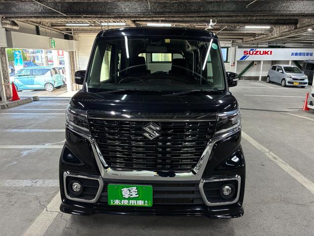 スペーシアカスタム ハイブリッドGS 社外ナビ ETC 片側電動スライドドア 衝突被害軽減ブレーキ パーキングセンサー レーンキープアシスト 横滑り防止装置 プッシュスタート LEDヘッドライト オートエアコン シートヒーター(8枚目)