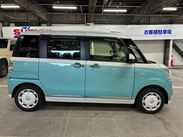 ムーヴキャンバス Xメイクアップリミテッド SAIII 全方位モニター付純正ナビ ETC ドラレコ 両側電動スライドドア 衝突被害軽減ブレーキ 横滑り防止装置 アイドリングストップ プッシュスタート オートライト オートエアコン 電動格納ドアミラー(12枚目)