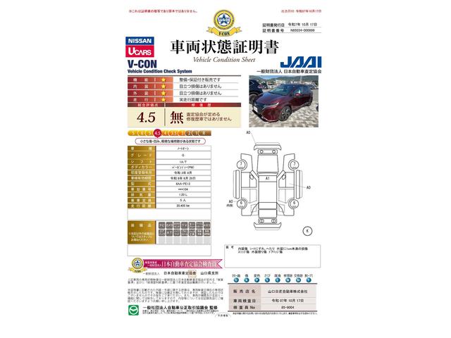車両状態評価書