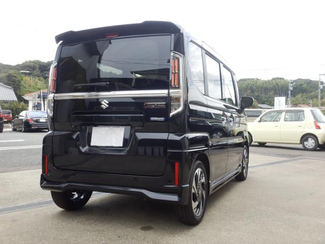 スペーシアカスタム ハイブリッドＸＳターボ　ワンオーナー　登録済未使用　禁煙車　衝突被害軽減システム　レーダークルーズ　両側パワスラドア　ＬＥＤヘットライト　ハーフレザー　コーナーセンサー　スマートキー　オートハイビーム　オートエアコン　ＨＵＤ（10枚目）