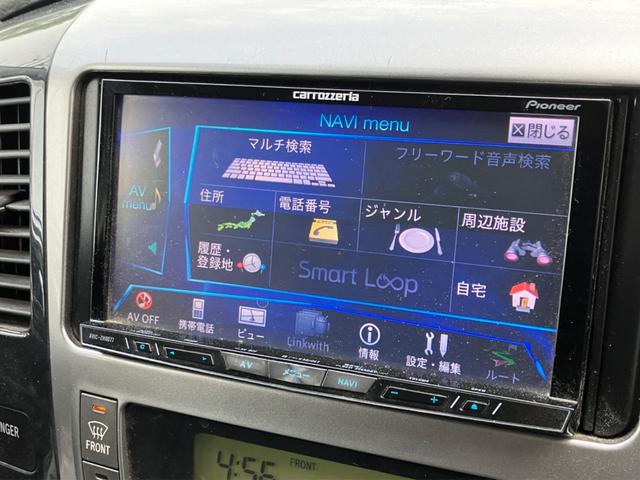 アルファードＧ ＡＳ　ＥＴＣ　バックカメラ　フロントカメラ　ナビ　オートライト　ＨＩＤ　キーレスエントリー　後席モニター　３列シート　フルフラット　ＡＴ　アルミホイール　ＣＤ　ＤＶＤ再生　１００Ｖ電源　記録簿（29枚目）