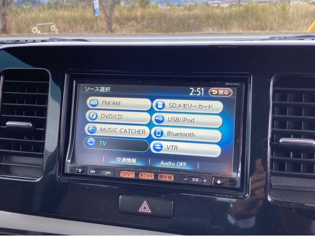 X バックカメラ ナビ TV Bluetooth USB CD DVD スマートキー 電動格納ミラー 記録簿 ベンチシート CVT アルミホイール 盗難防止システム 衝突安全ボディ ABS(3枚目)
