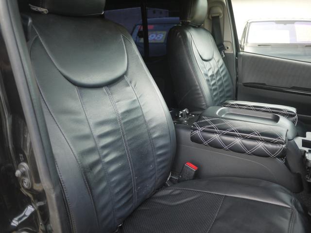 ハイエースバン ロングスーパーGL ベッドキット 3型 社外17インチAW ホワイトレター 社外ナビ フルセグ地デジ Bカメラ ETC ツイーター 黒革調シートカバー LEDテール ボンネットフード フロントスポイラー キセノンHID(6枚目)