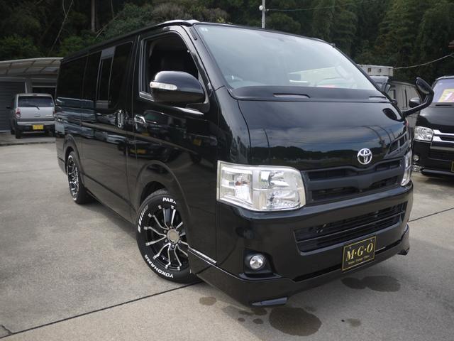 ハイエースバン ロングスーパーGL ベッドキット 3型 社外17インチAW ホワイトレター 社外ナビ フルセグ地デジ Bカメラ ETC ツイーター 黒革調シートカバー LEDテール ボンネットフード フロントスポイラー キセノンHID(45枚目)