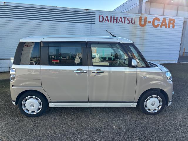 ムーヴキャンバス Xメイクアップリミテッド SAIII インパネシフト プッシュスタートスイッチ 電子カードキー カーナビ 左右パワースライドドア 衝突被害軽減システム ABS(4枚目)