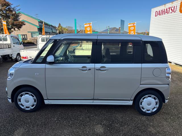 ムーヴキャンバス Xメイクアップリミテッド SAIII インパネシフト プッシュスタートスイッチ 電子カードキー カーナビ 左右パワースライドドア 衝突被害軽減システム ABS(5枚目)