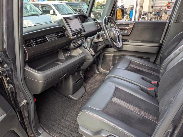 N-BOXカスタム G・Lターボホンダセンシング 純正インターナビ DVD CD BT フルセグTV バックカメラ ステアリングスイッチ 両側電動スライドドア ホンダセンシング 純正LEDヘッドライト LEDフォグランプ スマートキー(37枚目)