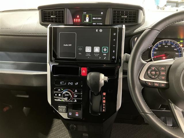 ルーミー カスタムG アイドリング 両側電動SD LEDヘット バックビューモニター 衝突回避ブレーキ TV 地デジ スマートキー クルーズコントロール 点検記録簿 ETC オートエアコン アルミホイール ABS イモビ(13枚目)