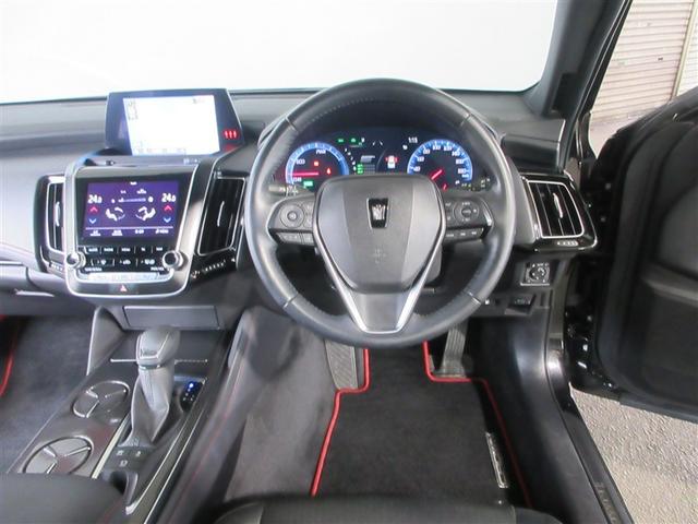 クラウンハイブリッド RS リミテッド LEDヘッドライト サイドエアバッグ 半革 盗難防止システム Pシート Bカメラ エアバッグ DVD ABS クルーズコントロール キーレス フルセグ スマートキー アルミホイール メモリーナビ(3枚目)