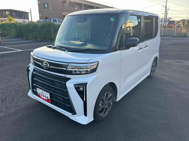 タント カスタムＸ　インパネシフト　プッシュスタートスイッチ　電子カードキー　電動パーキングブレーキ　両側パワースライドドア　車線逸脱防止　アルミホイール　ＡＢＳ　ディスプレイオーディオ　シートヒーター（6枚目）