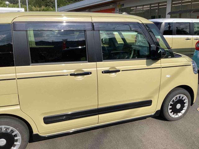 ムーヴキャンバス セオリーＧ　インパネシフト　プッシュスタートスイッチ　電子カードキー　電動パーキングブレーキ　ディスプレイオーディオ　両側電動スライドドア　衝突軽減ブレーキ　車線逸脱警報　オートハイビーム　ＡＢＳ（4枚目）