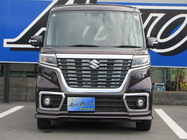 スペーシアカスタム ハイブリッドＸＳターボ　デュアルカメラブレーキ　両側電動　ハーフレザーシート＆ヒーター　全方位モニター　純正ナビフルセグ　Ｂｌｕｅｔｏｏｔｈ　オートクルーズ　ＥＴＣ　純正エアロ＆アルミ　走行２７３７５キロ　禁煙車（2枚目）