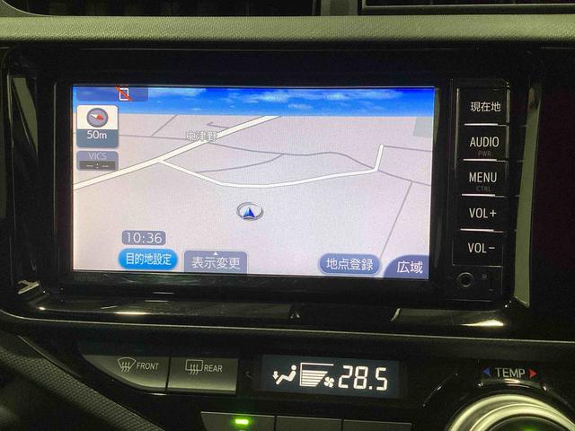 アクア Ｇ　フロアシフト　プッシュスタートスイッチ　電子カードキー　カーナビ　バックモニター　ＡＢＳ　アルミホイール　フォグランプ　ＥＴＣ車載器（10枚目）