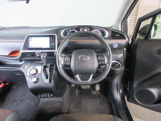 シエンタ ハイブリッドG クエロ 点検記録簿 半革シート 地デジTV 盗難防止 横滑り防止 LEDライト クルコン スマートキー ETC バックモニタ DVD オ-トエアコン メモリ-ナビ エアバッグ AW ナビ&TV ABS(3枚目)