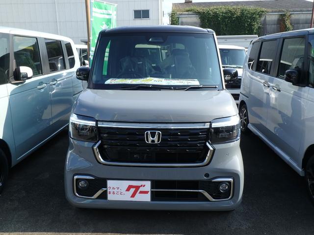 N-BOXカスタム コーディネートスタイル 届出済未使用車  リアカメラ 衝突防止軽減ブレーキ 両側電動スライドドア スマートキー プッシュスタート レーンサポート ソナー クルーズコントロール Wシートヒーター オートライト オートエアコン(2枚目)