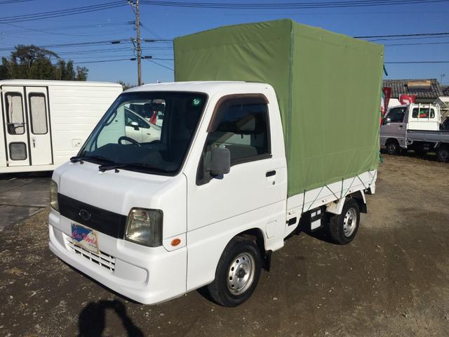 サンバートラック 　幌車　車検整備付き　オートマ車　エアコン　パワステ付き　エアバック　タイミングＢ交換済み（3枚目）