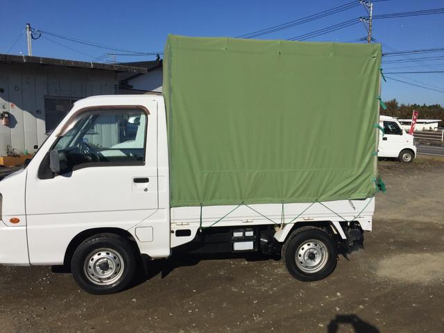 サンバートラック 　幌車　車検整備付き　オートマ車　エアコン　パワステ付き　エアバック　タイミングＢ交換済み（4枚目）